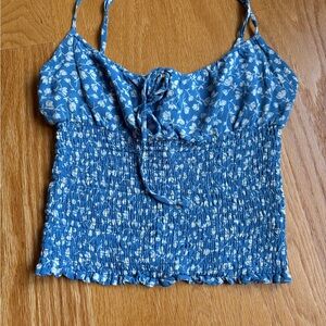 Reformation Blue and White Floral Camisole